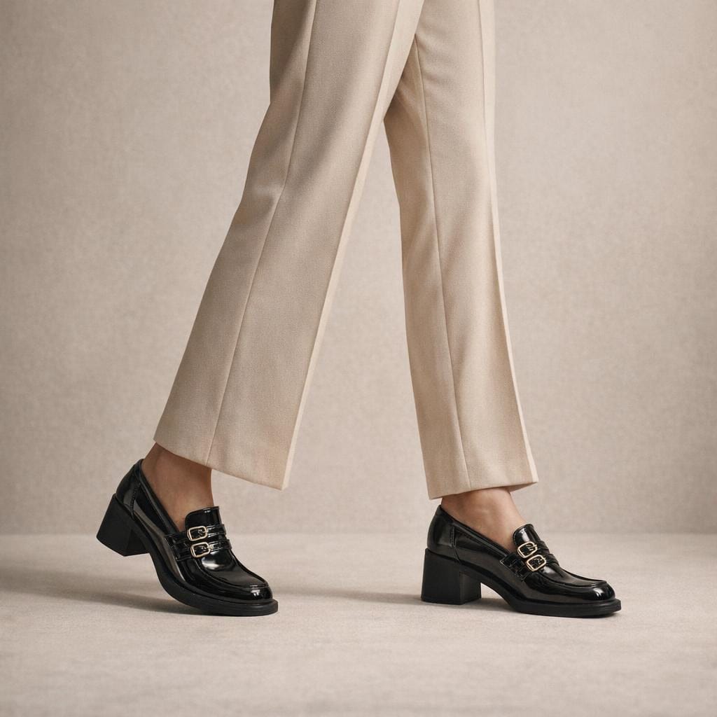Mocassin à talon haut femme