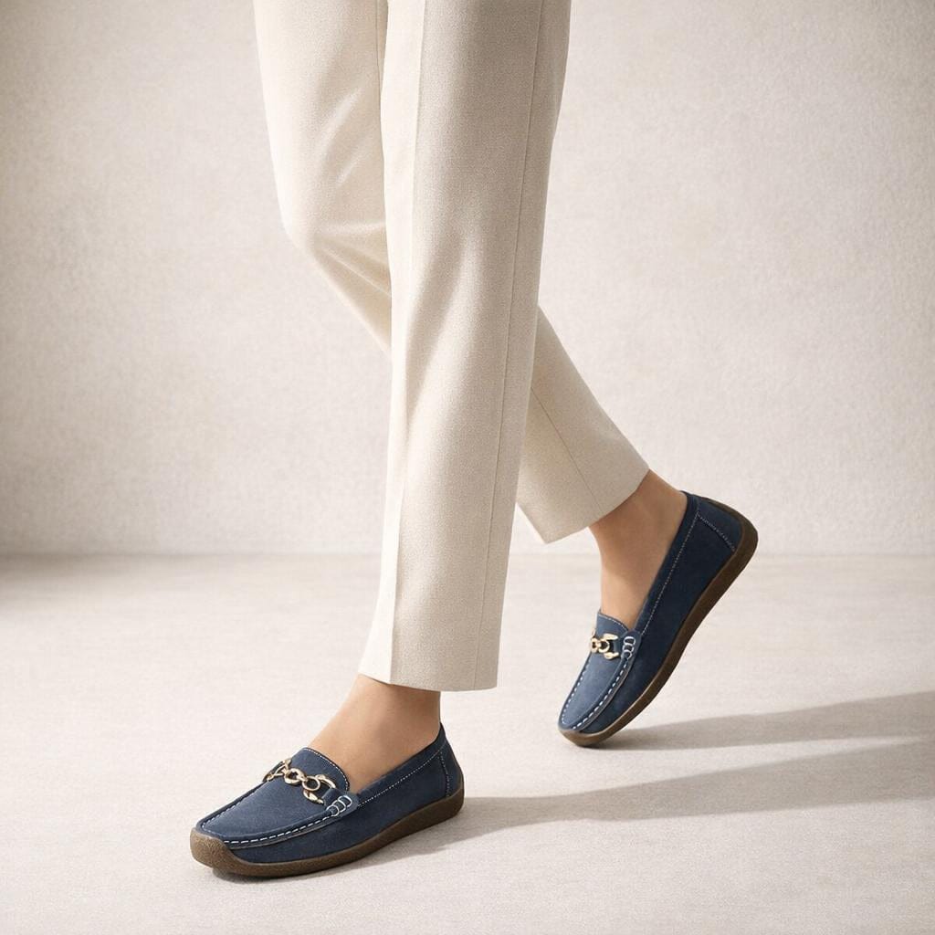 Mocassin bateau daim femme