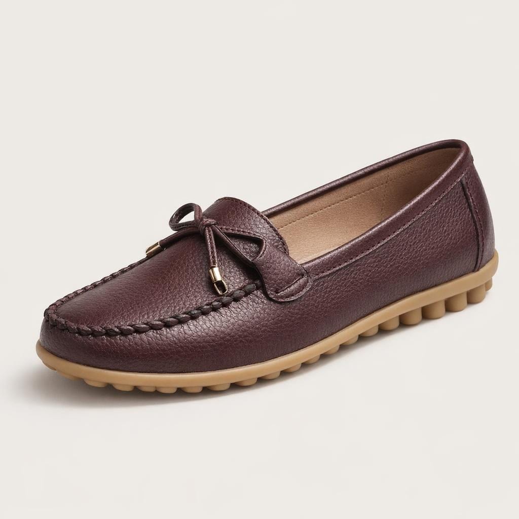 Mocassin bateau marron femme