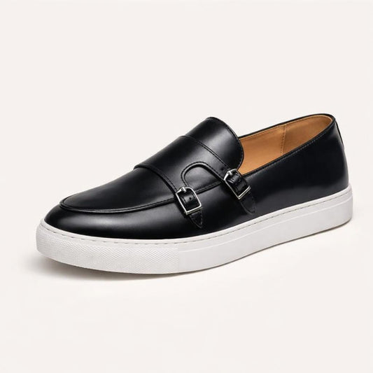Mocassin blanc noir homme