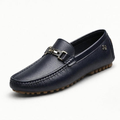 Mocassin bleu marine homme cuir