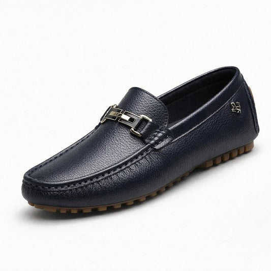 Mocassin bleu marine homme cuir