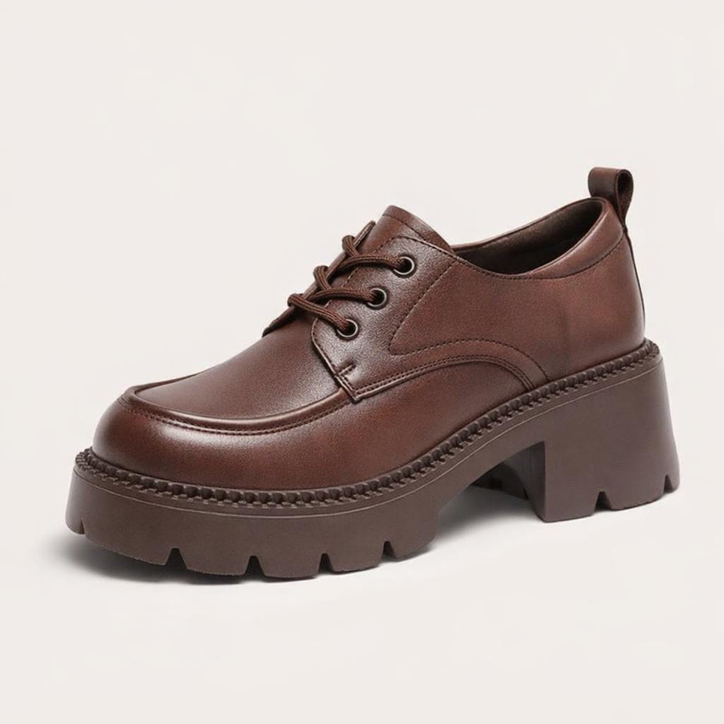 Mocassin compensé femme cuir