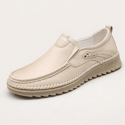 Mocassin cuir beige homme