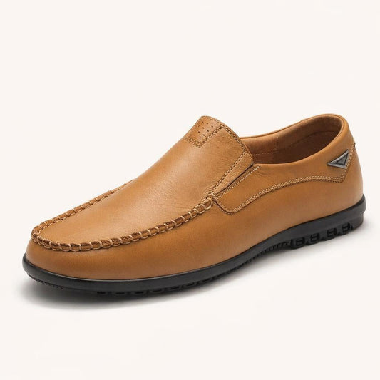 Mocassin cuir camel homme