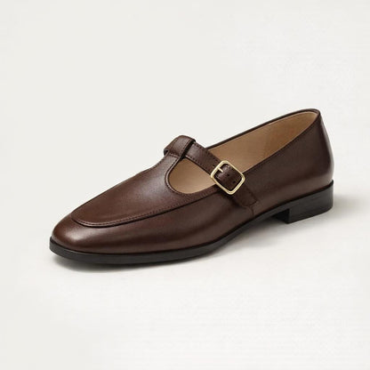 Mocassin cuir chocolat femme