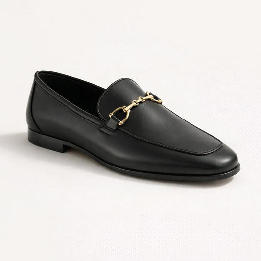 Mocassin cuir femme noir