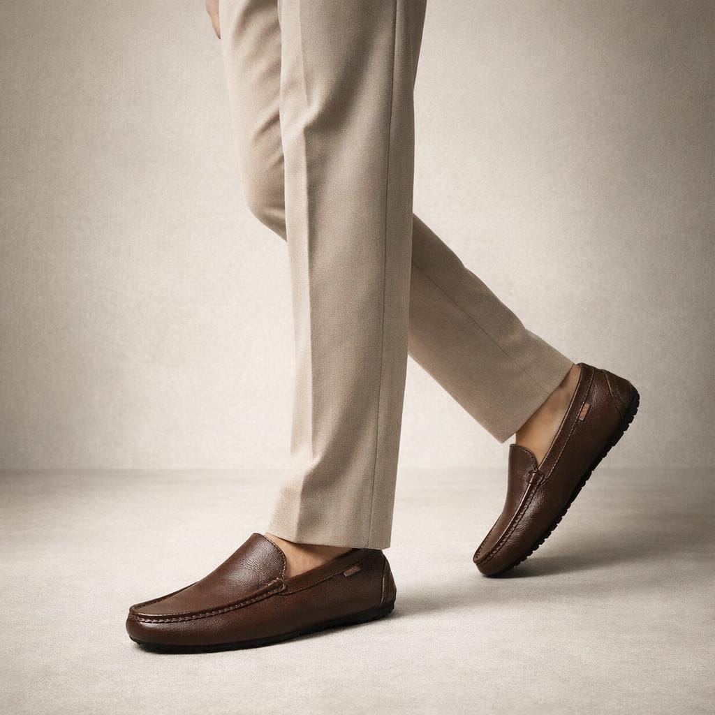 Mocassin cuir lisse homme