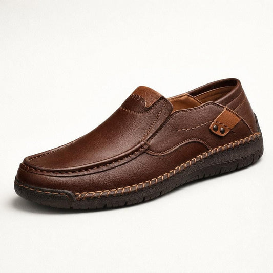 Mocassin cuir marron homme