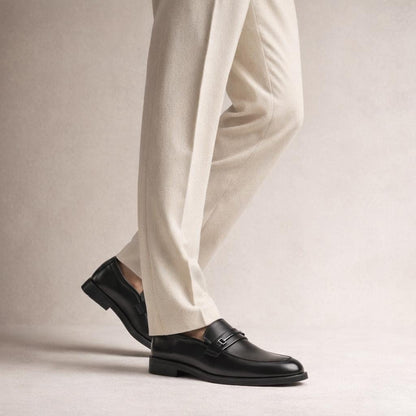 Mocassin cuir noir homme