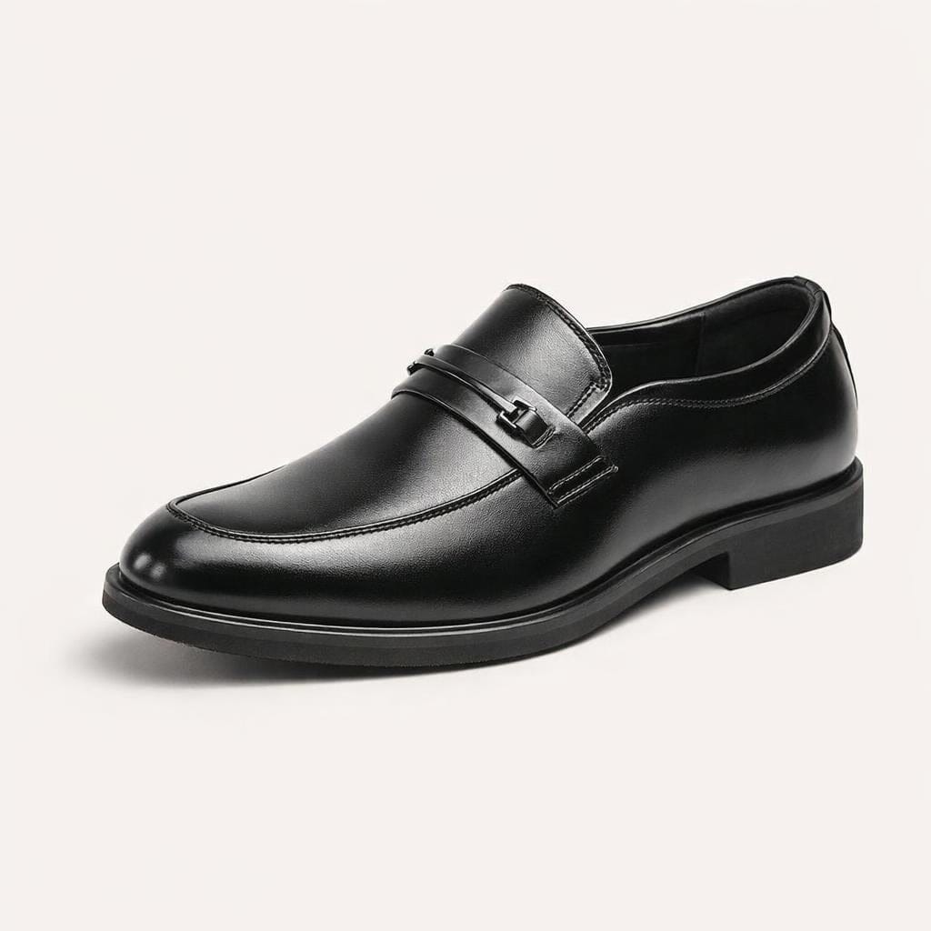 Mocassin cuir noir homme