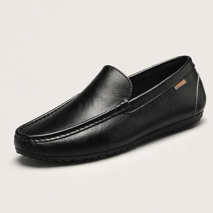 Mocassin de cuir noir homme