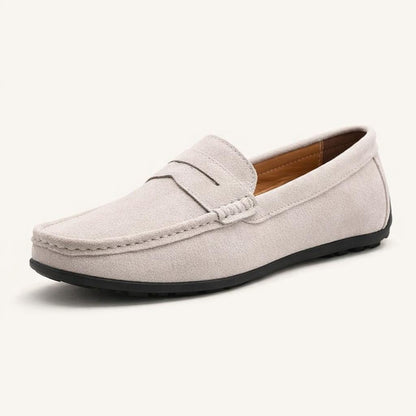 Mocassin daim blanc homme