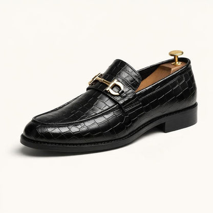 Mocassin en cuir noir homme