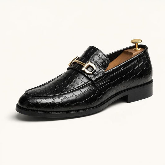Mocassin en cuir noir homme