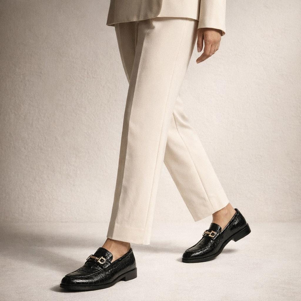 Mocassin en cuir noir homme