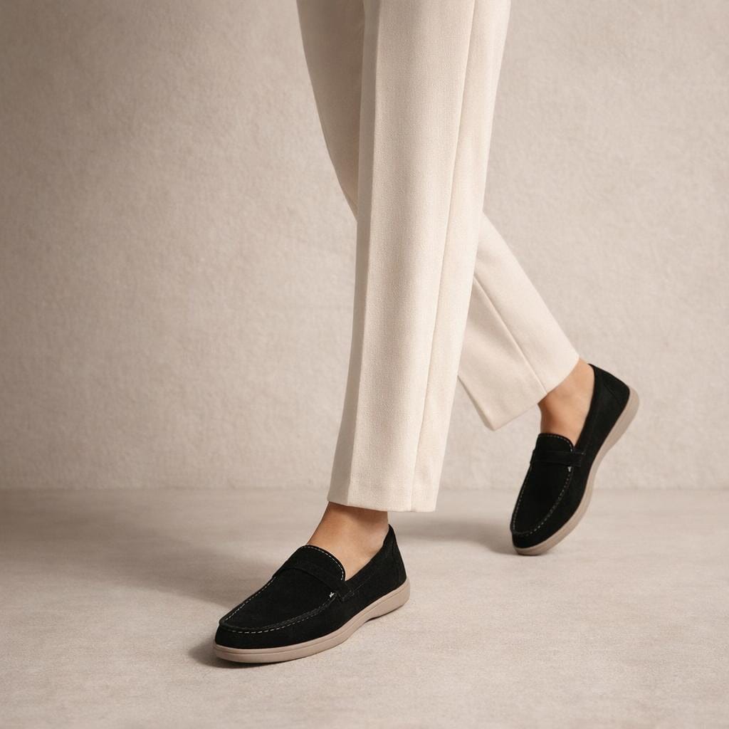 Mocassin en daim femme