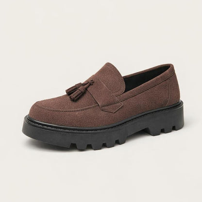 Mocassin en daim marron homme