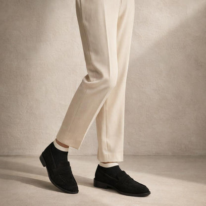 Mocassin en daim noir femme