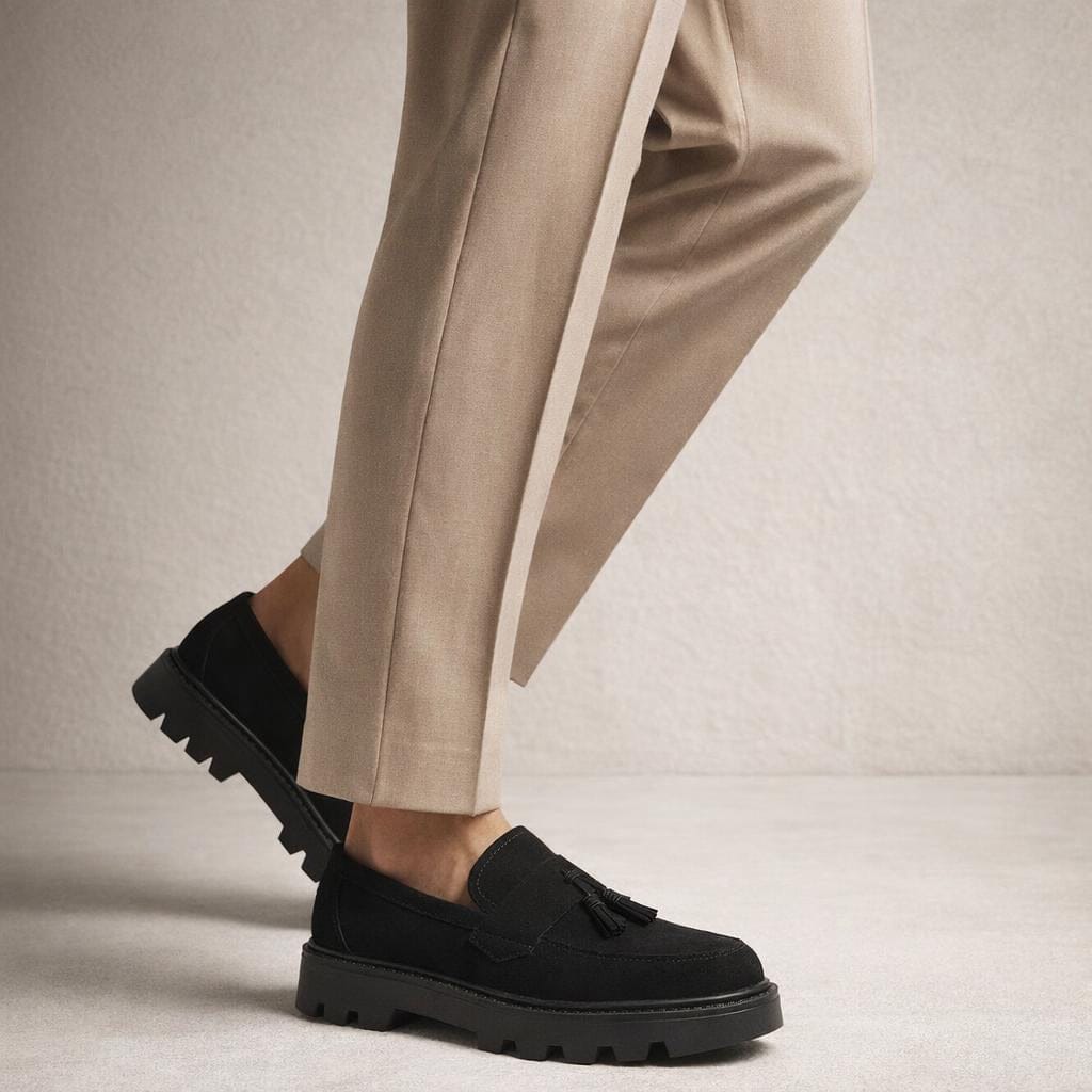 Mocassin en daim noir pour homme