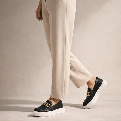 Mocassin femme élégant noir