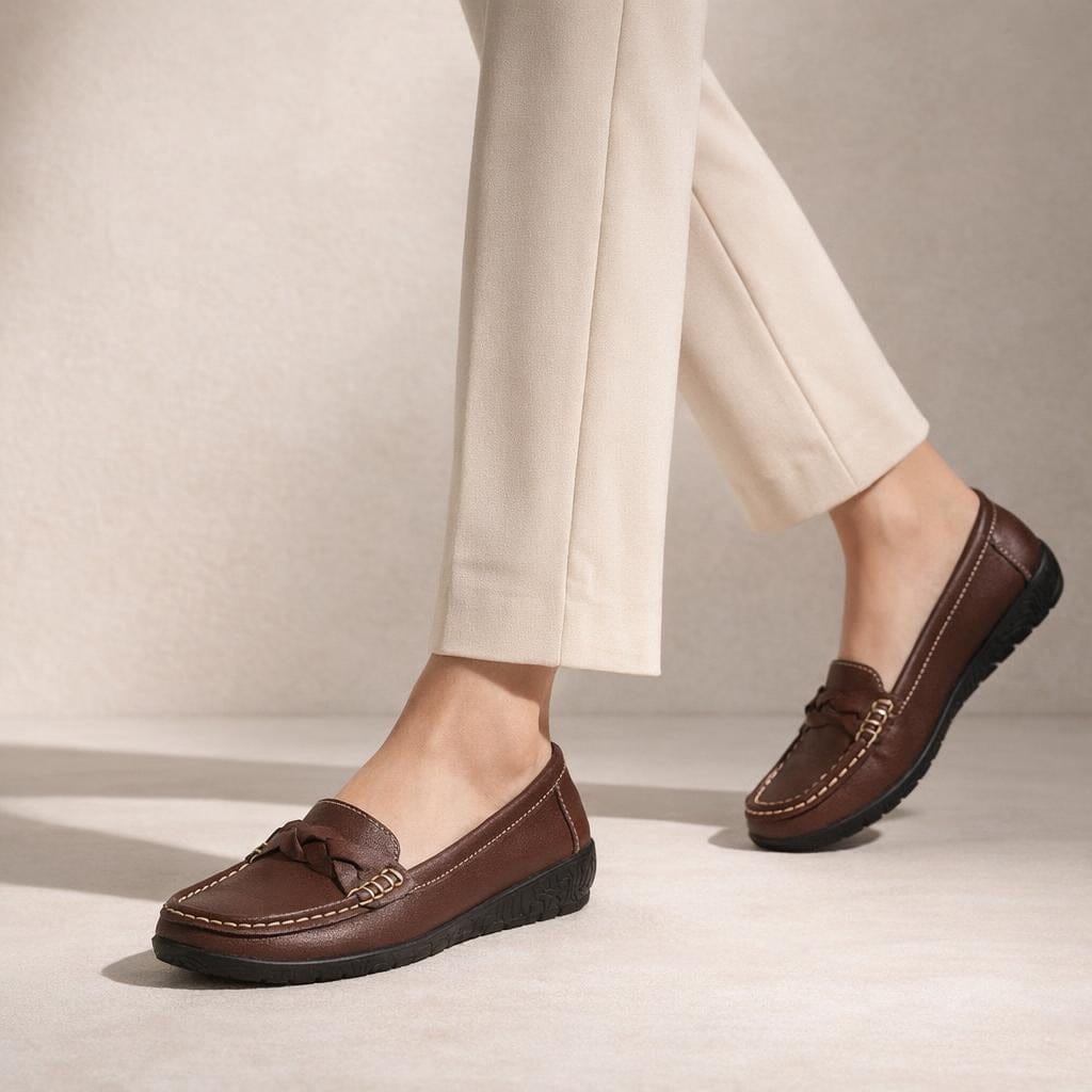 Mocassin femme marron foncé