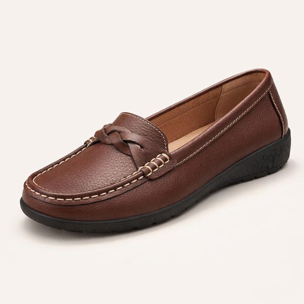Mocassin femme marron foncé