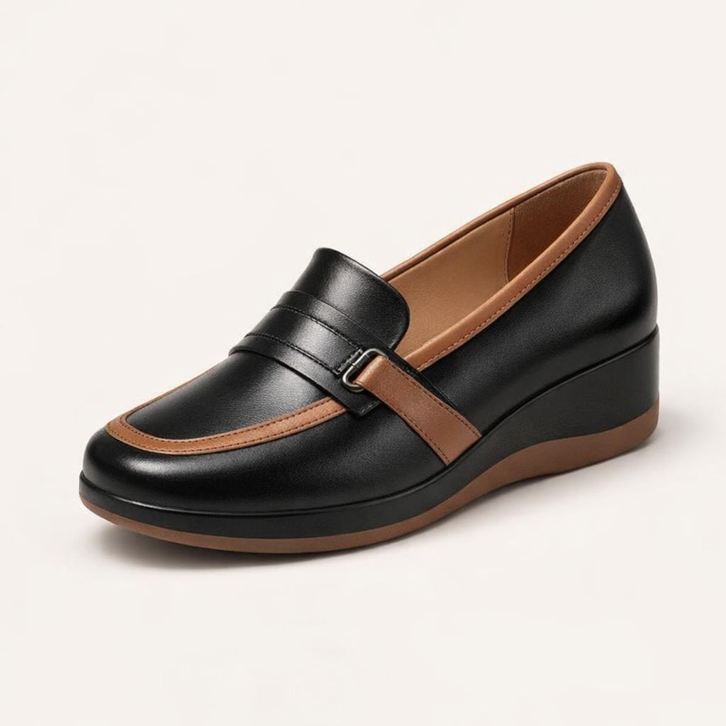 Mocassin femme noir plateforme