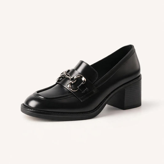 Mocassin femme talon carré