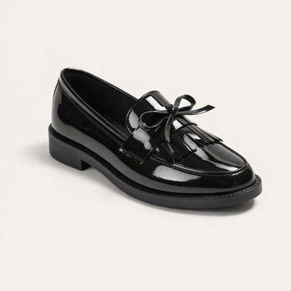 Mocassin femme verni noir