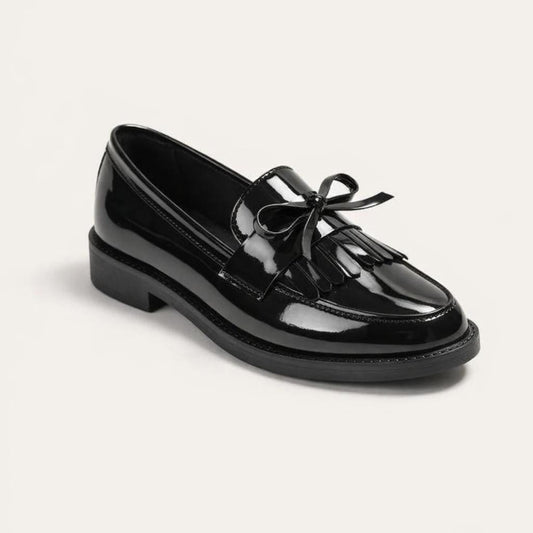 Mocassin femme verni noir