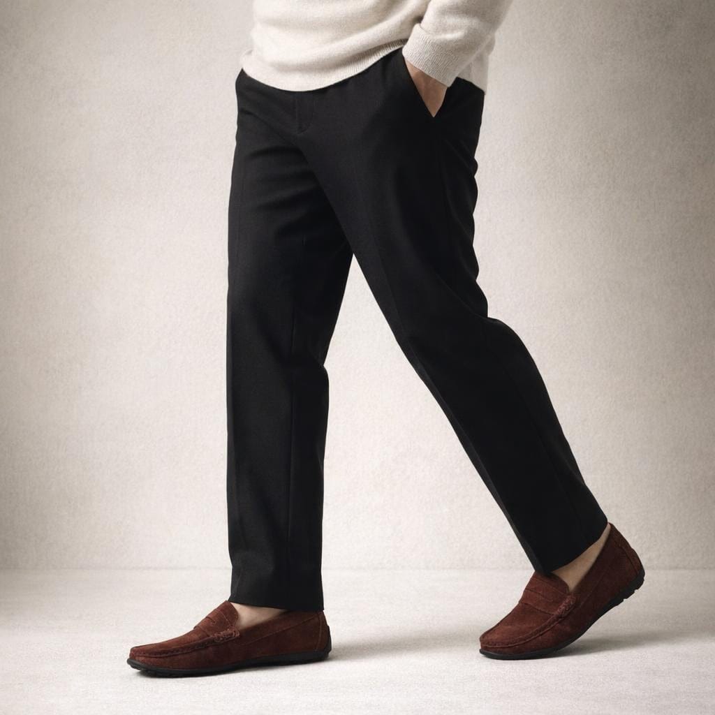 Mocassin homme bordeaux daim