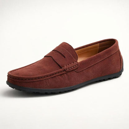 Mocassin homme bordeaux daim