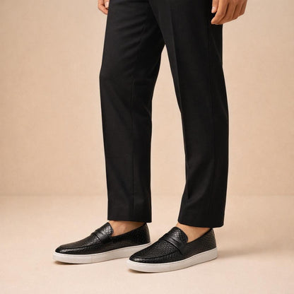 Mocassin homme cuir noir pas cher