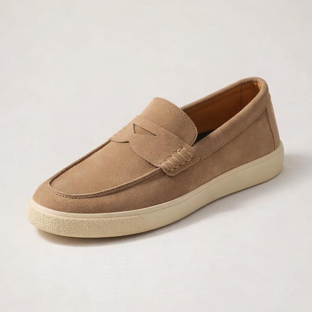 Mocassin homme daim beige