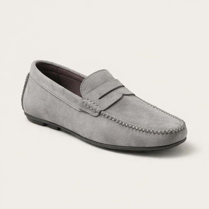 Mocassin homme daim gris