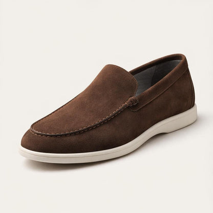 Mocassin homme daim marron foncé