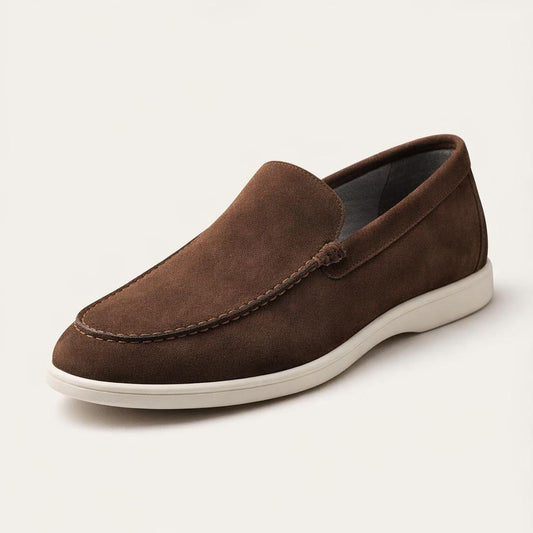 Mocassin homme daim marron foncé