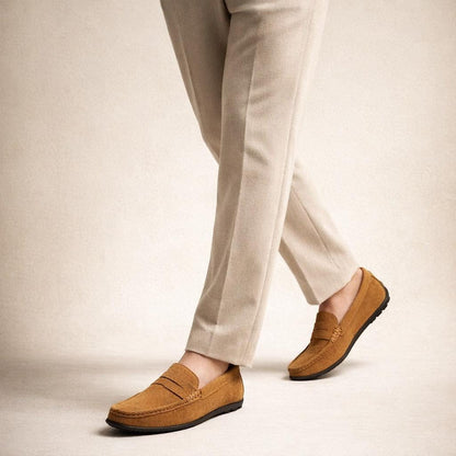 Mocassin homme daim marron