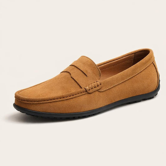 Mocassin homme daim marron