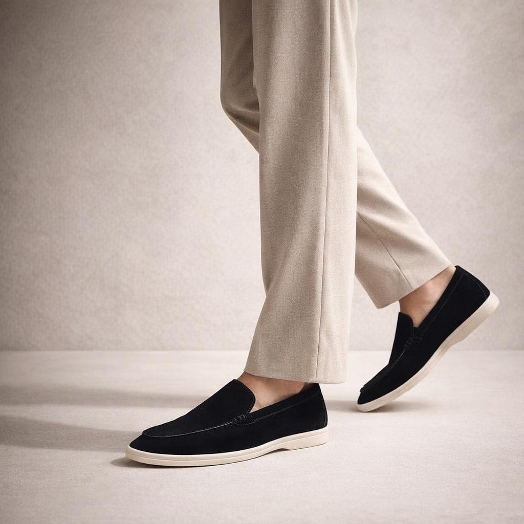 Mocassin homme en daim noir