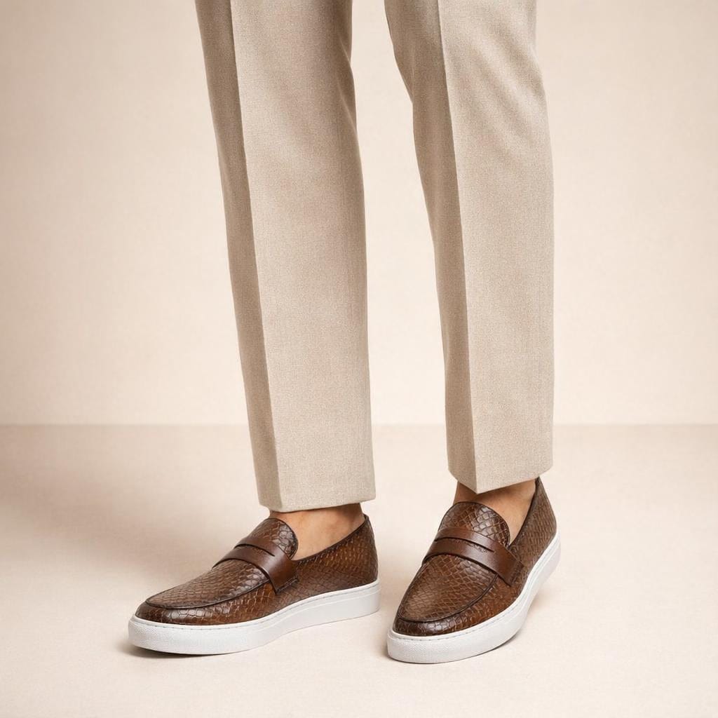 Mocassin homme marron luxe