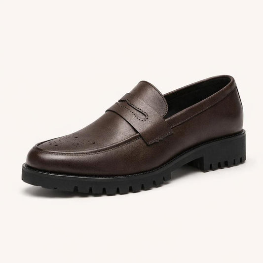Mocassin homme marron semelle epaisse