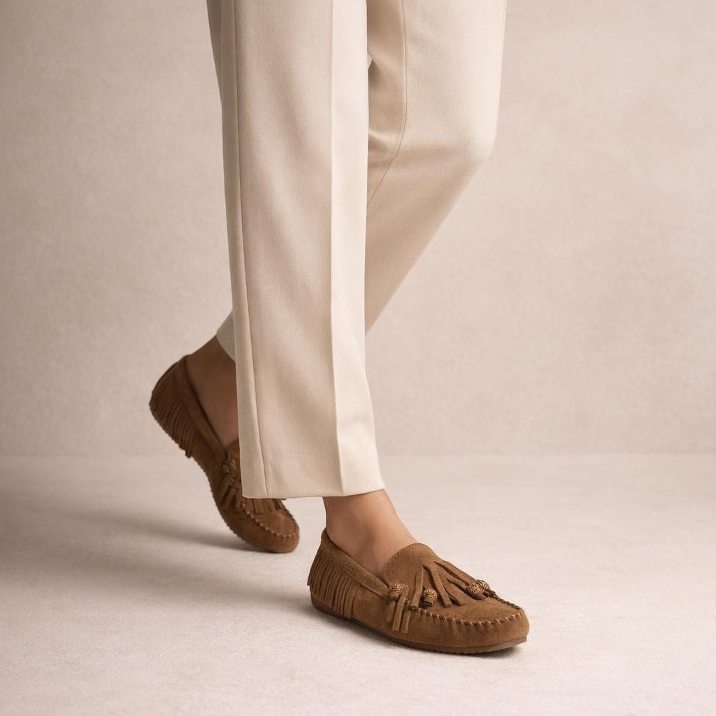 Mocassin indien daim femme