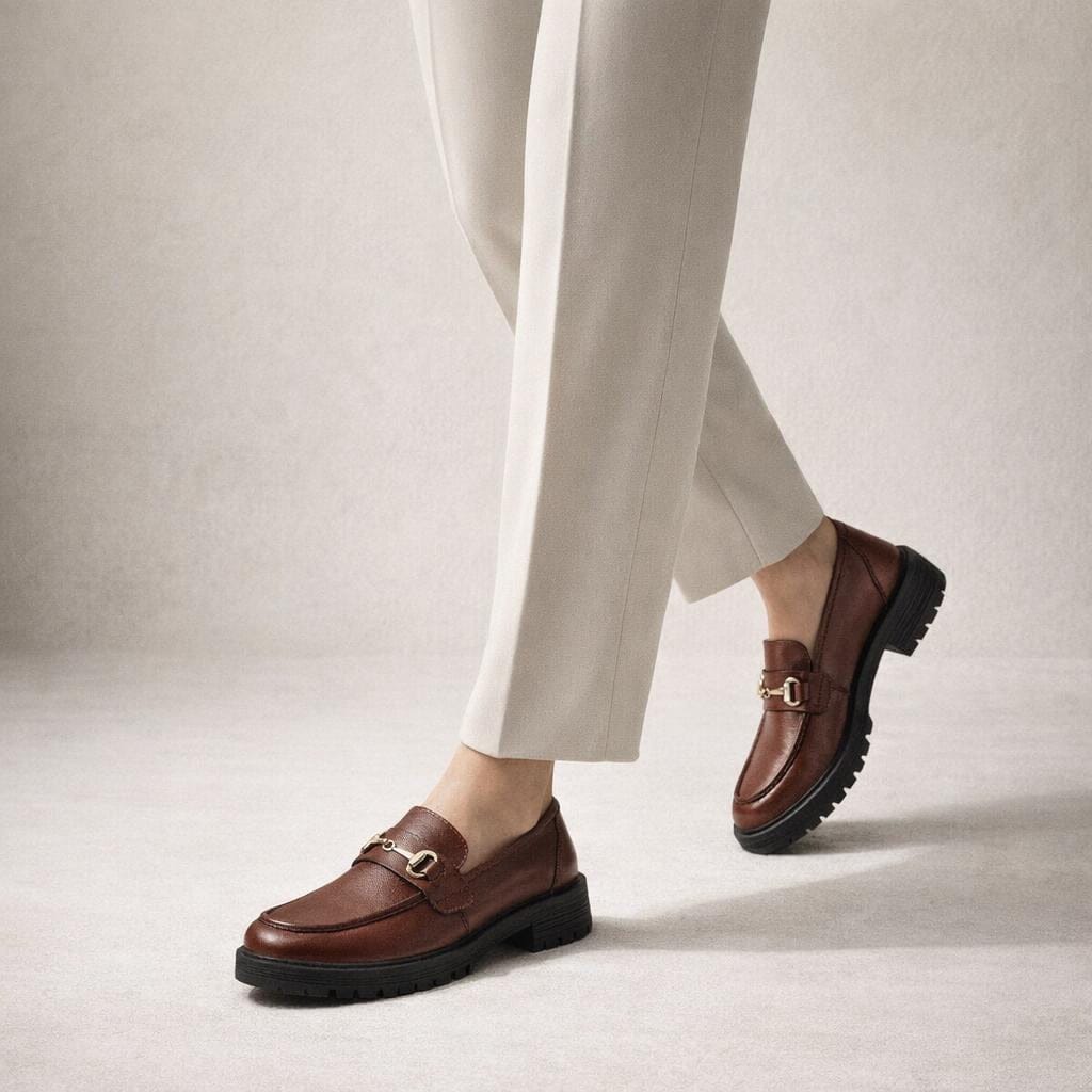 Mocassin marron chocolat femme