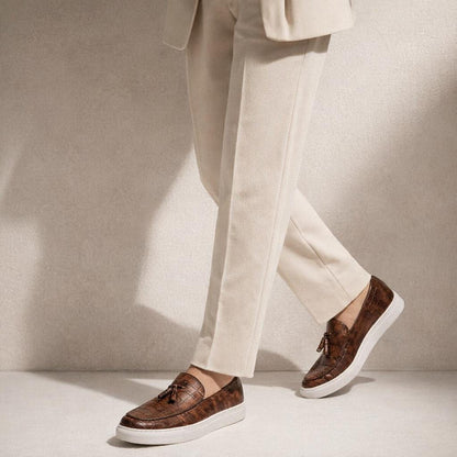 Mocassin marron homme style