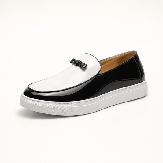 Mocassin noir et blanc homme