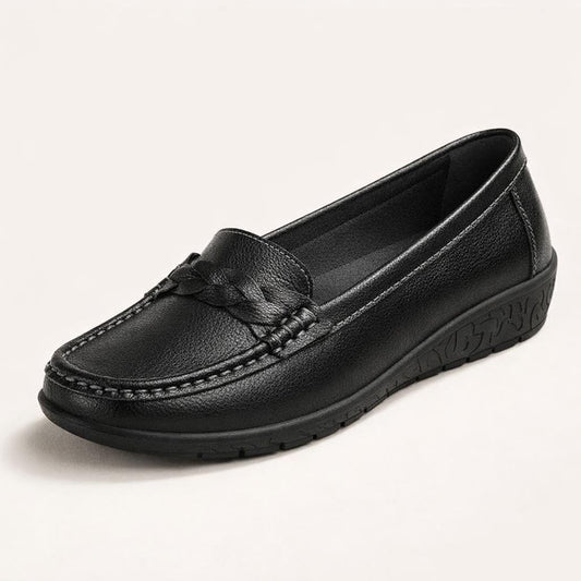 Mocassin noir souple femme