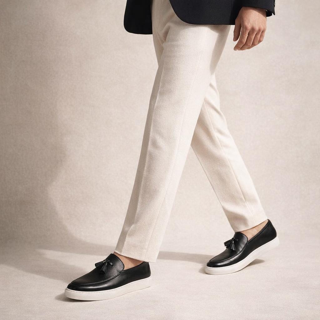 Mocassin noir vernis homme