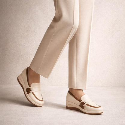 Mocassin plateforme femme cuir